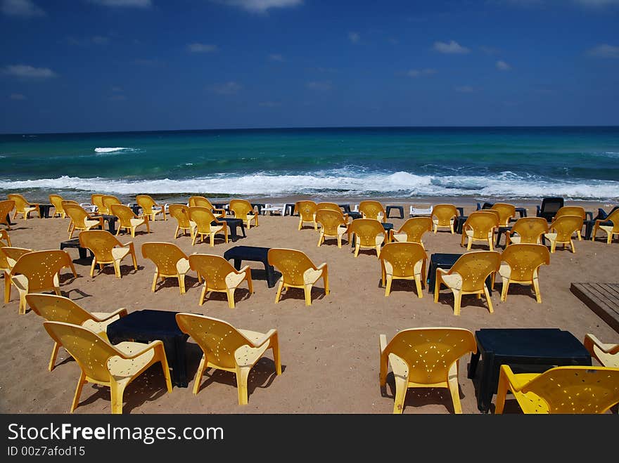 The leisure beach in city nagariya in israel