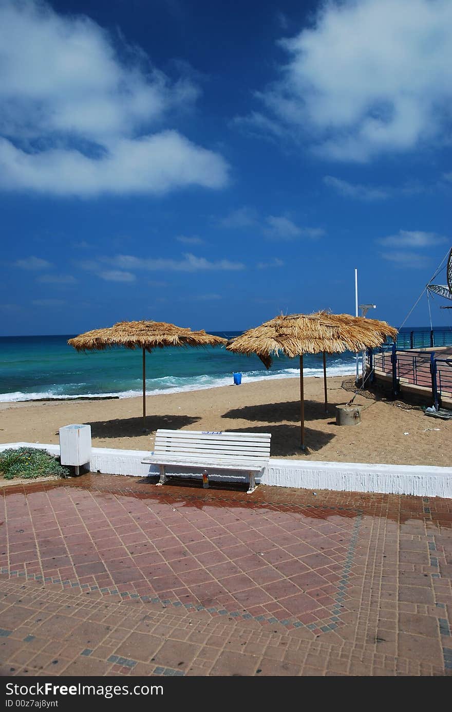 The leisure beach in city nagariya in israel