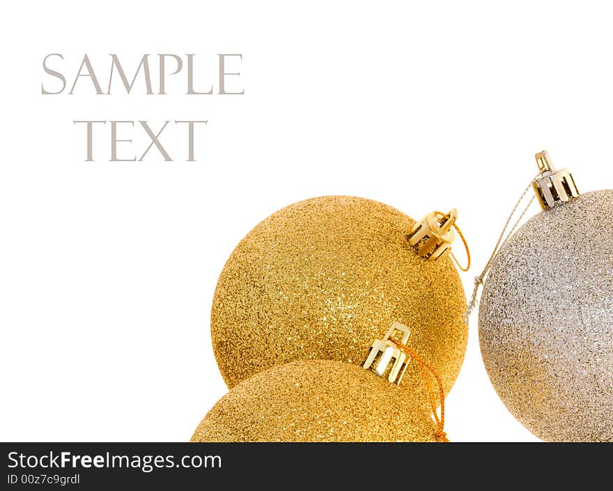 Christmas decoration on white background