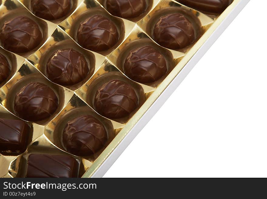 Box of chocolates on a white background