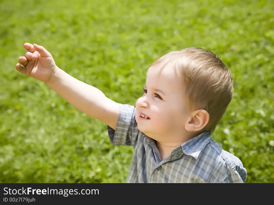 Kid Pointing At The Sky