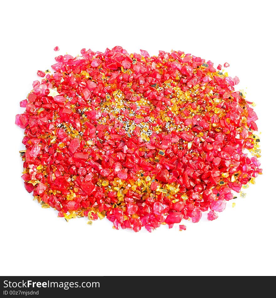 Bunch of red stones in vivid red color