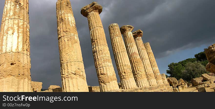 Ruins of the Temple of Hercules, Agrigento, Sicily.