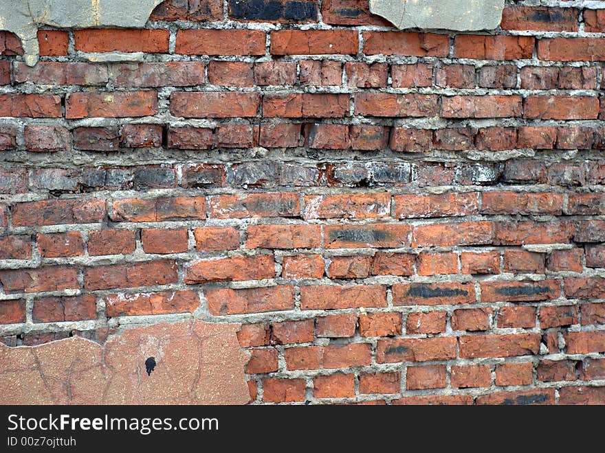 Old wall from a red brick. Old wall from a red brick