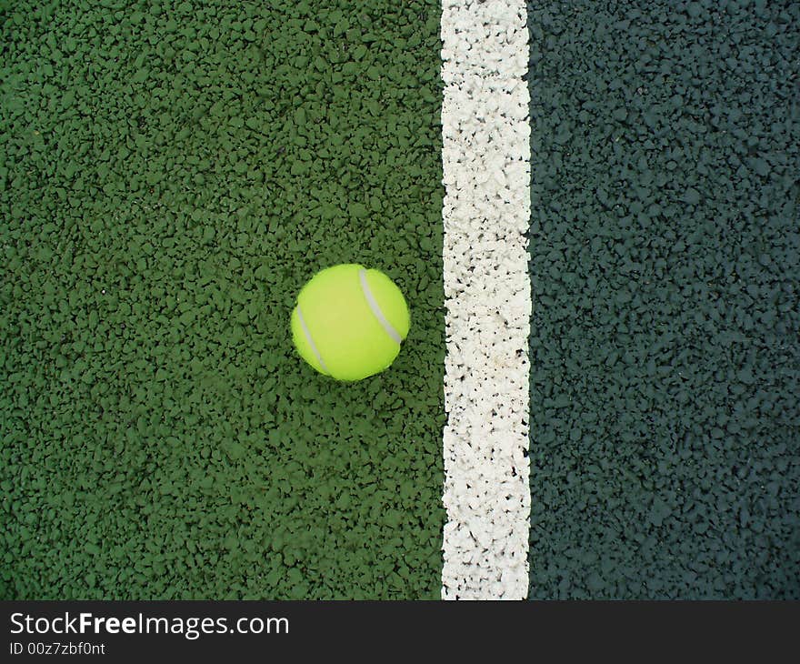 Tennis Court And Ball