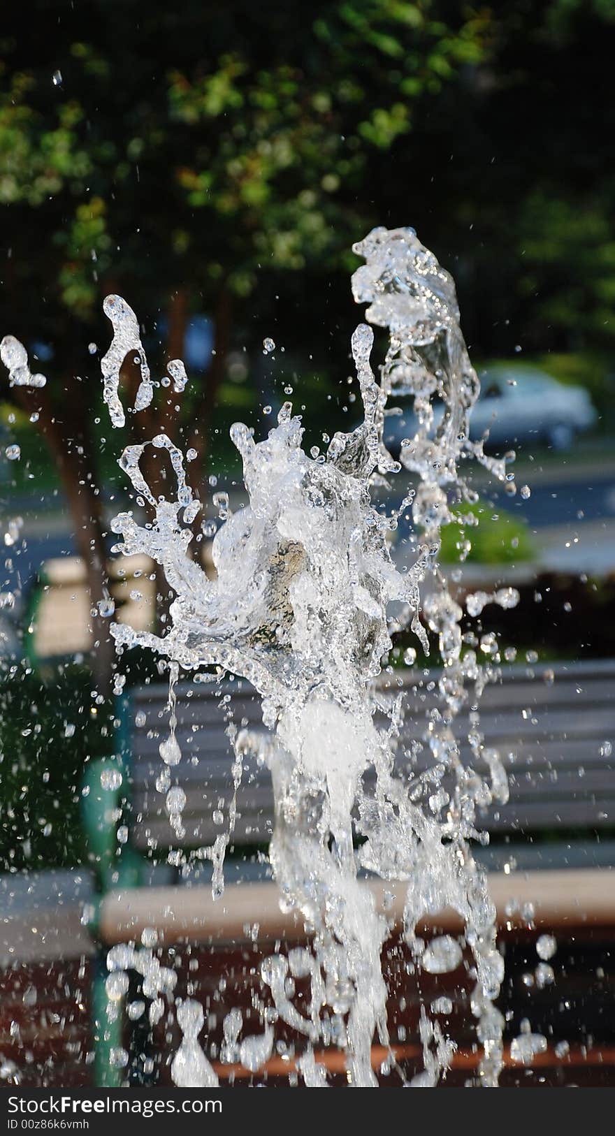 Huge water amoebas the jet of a fountain breaks up in flight. Huge water amoebas the jet of a fountain breaks up in flight.