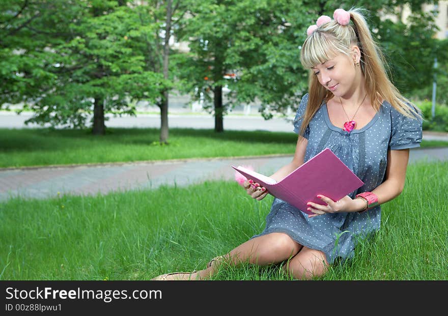 Beauty girl with book