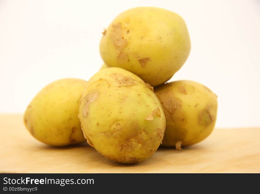 Potatoes on isolated white background