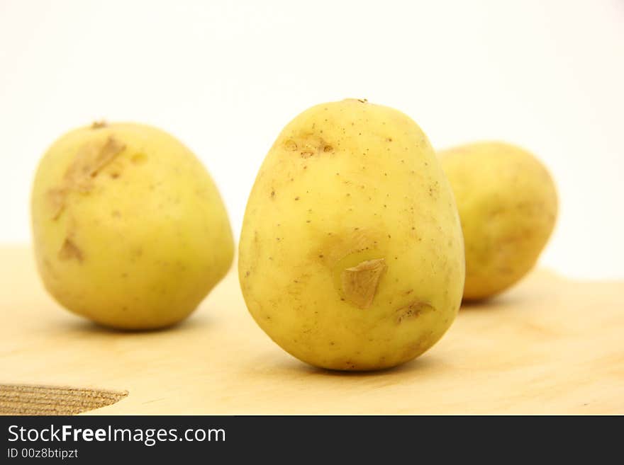 Potatoes on isolated white background