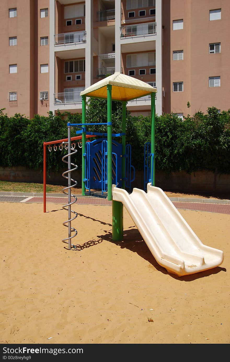 Children's playful site with sand and ring. Children's playful site with sand and ring