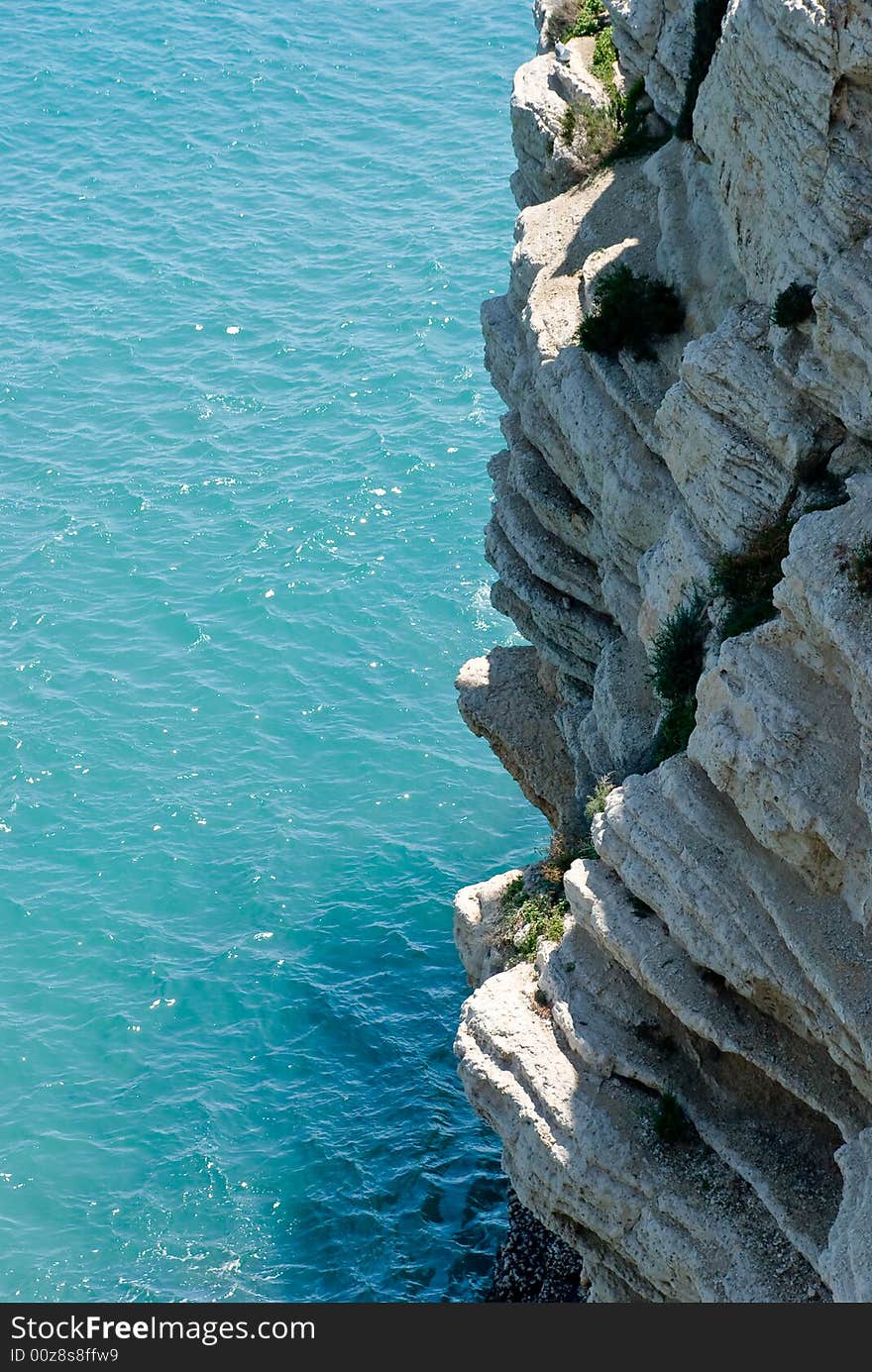 A sea landscape with cliffs