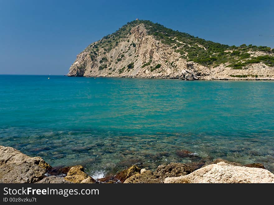 Sea and mountains in Altea, Spain