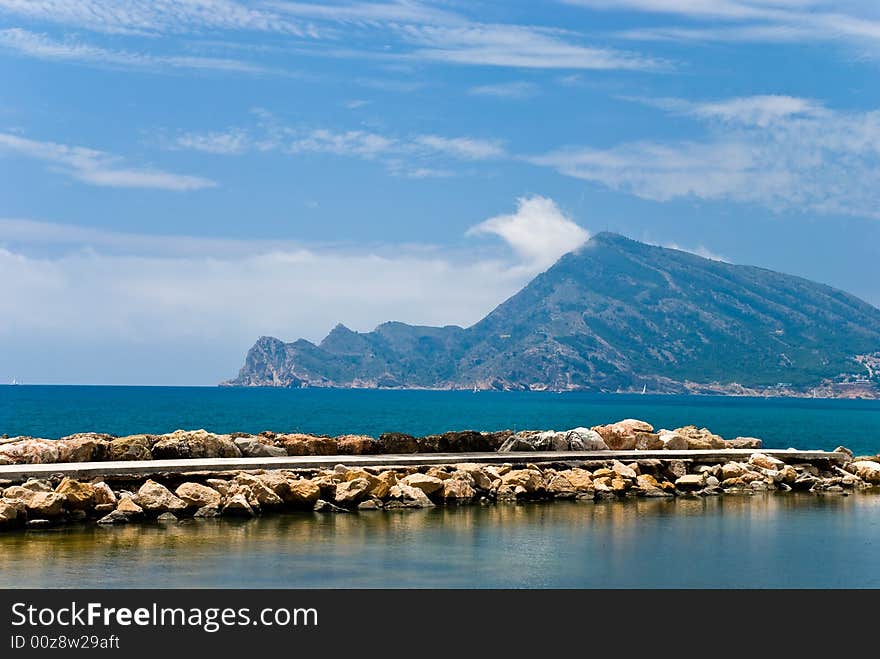 Sea and mountains in Altea, Spain