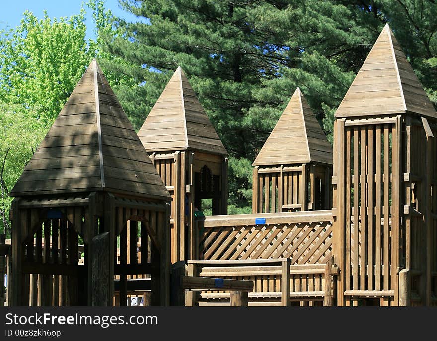 Buildings at a public playground. Buildings at a public playground