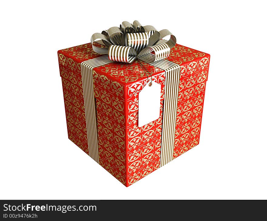 The image of a gift box on a white background. The image of a gift box on a white background