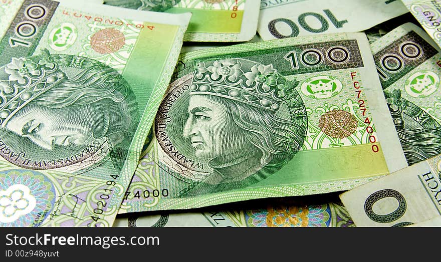 Polish green money background pattern. Polish green money background pattern