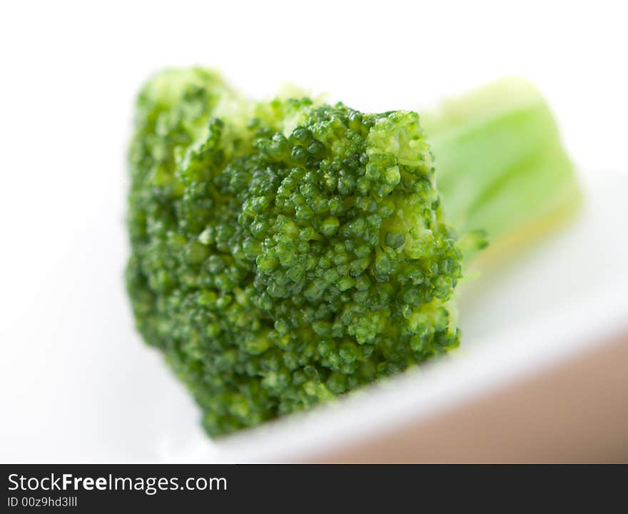 Fresh Fresh broccoli in the white dish