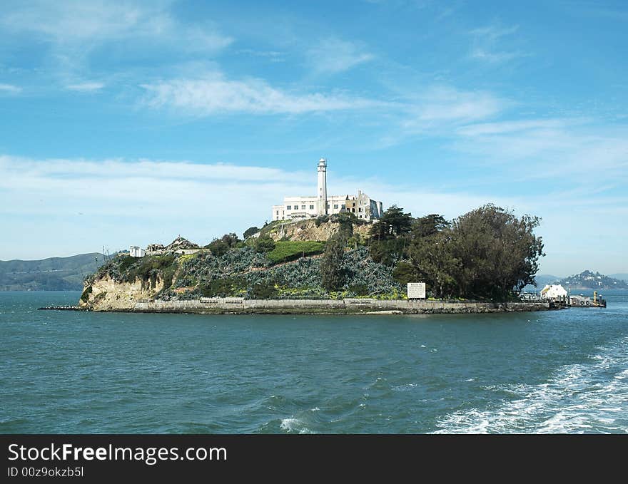 Historicbuilding located at Alcatraz in San Francisco Bay