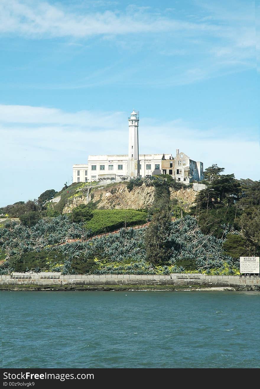 Historicbuilding located at Alcatraz in San Francisco Bay