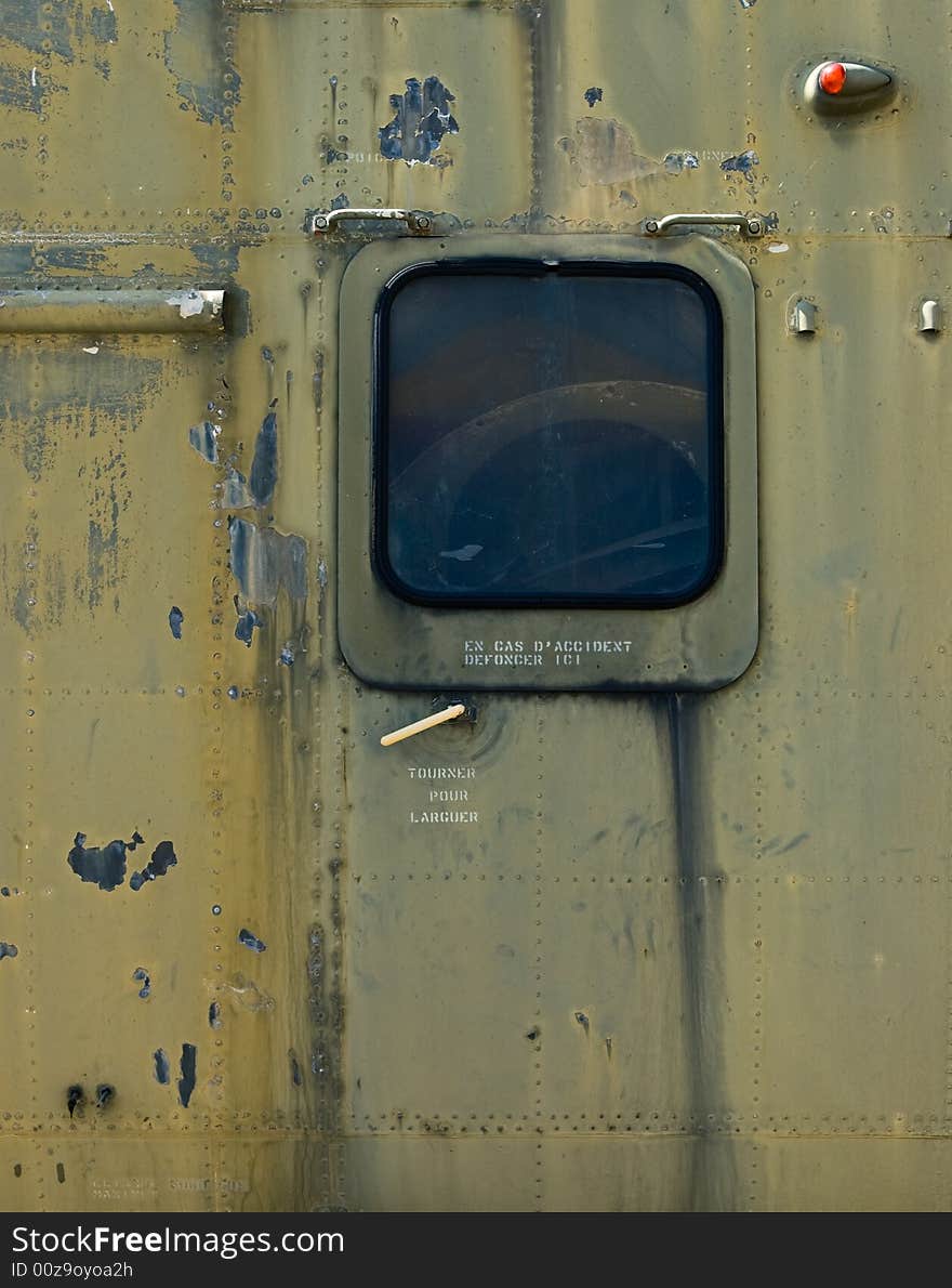 Details of fuselage of a series of IInd world war aircraft stored at airfield. Details of fuselage of a series of IInd world war aircraft stored at airfield