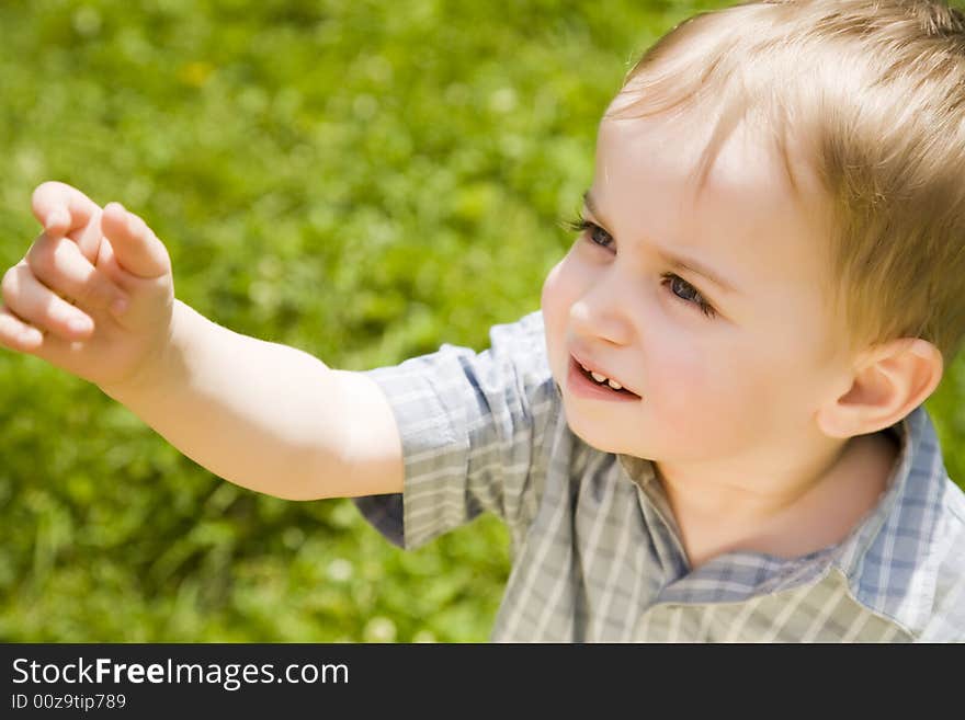 Summer Time. Small Baby Outdoors