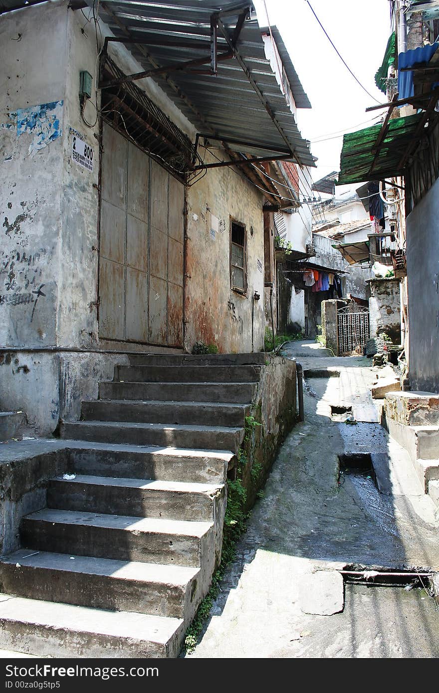 A old lane in a developing city