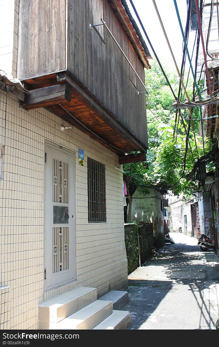 A traditional house with attic