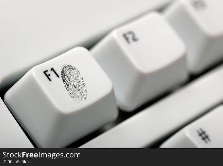 Keyboard and fingerprint. The computer device for input of symbols