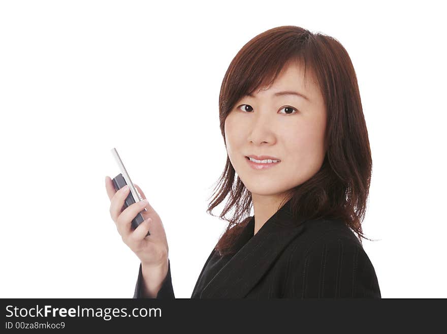 Asian Businesswoman With Mobile Phone