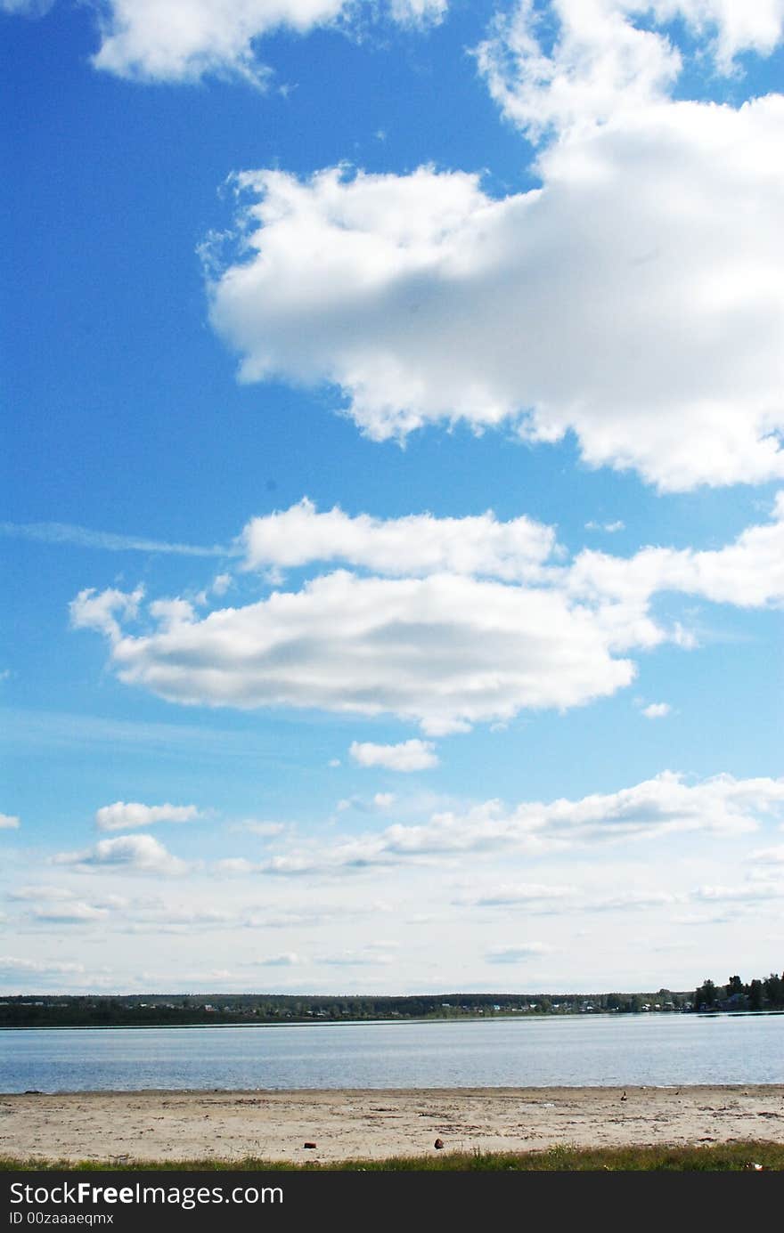 Beautiful white clouds on blue sky