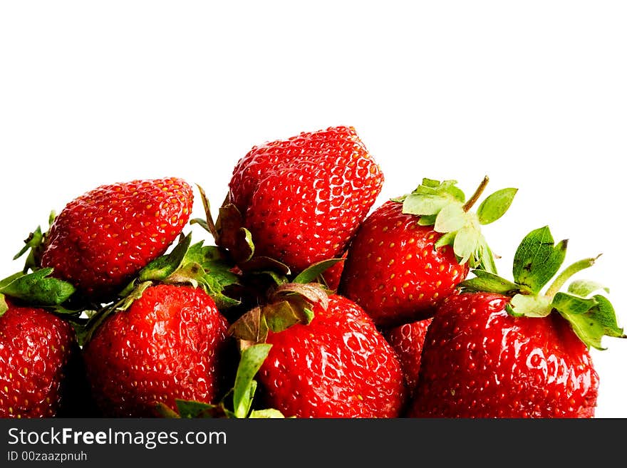 An image of strawberries isolated on white. An image of strawberries isolated on white