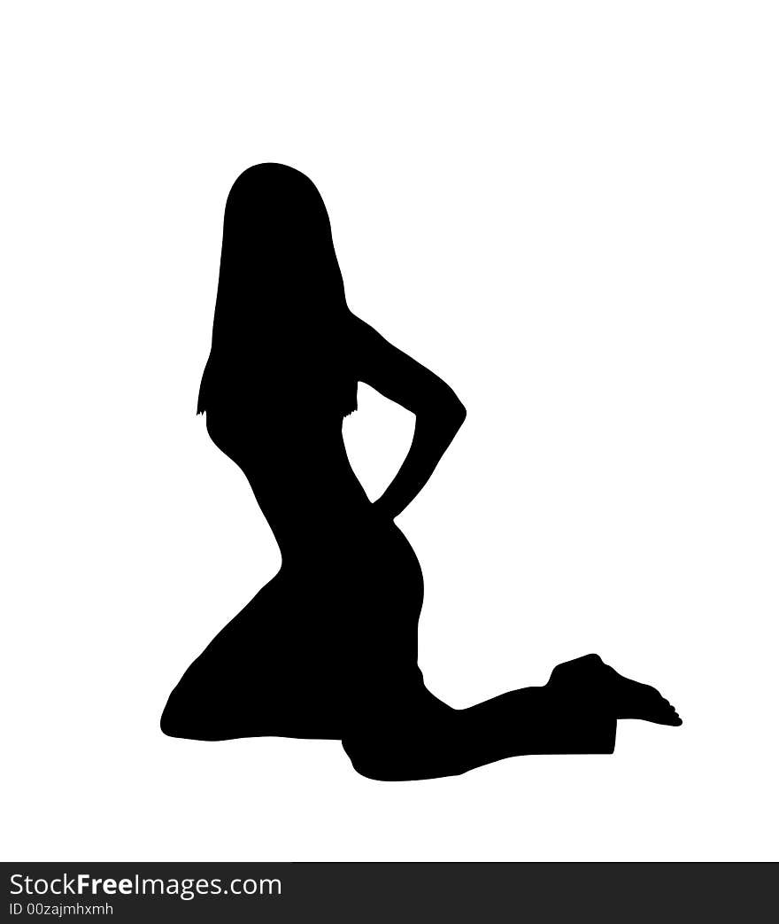 Illustration of young woman in sexy pose. Illustration of young woman in sexy pose