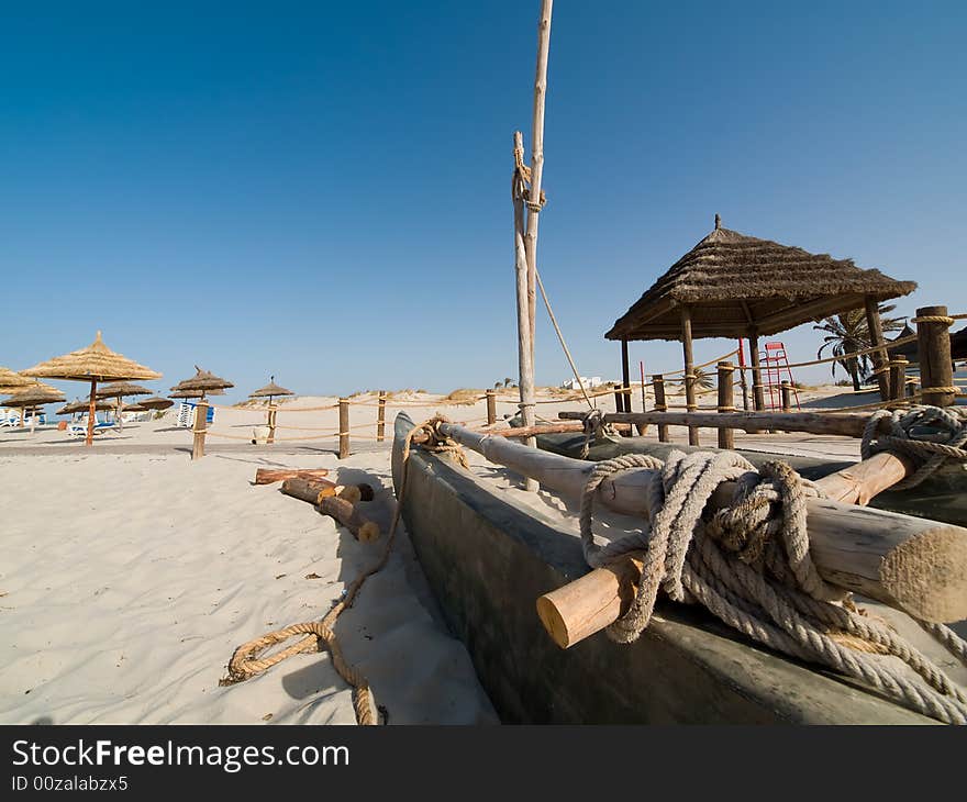 Wooden boat on the beach