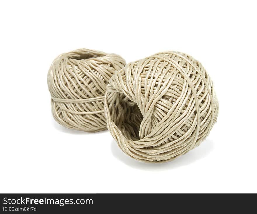 Clew of rope on a white background