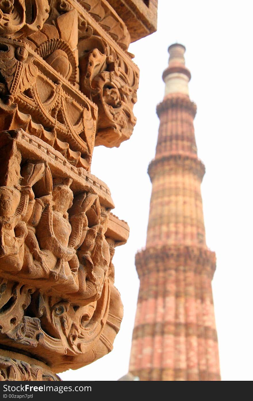 India New Delhi: Muslim column of Qtab Minar