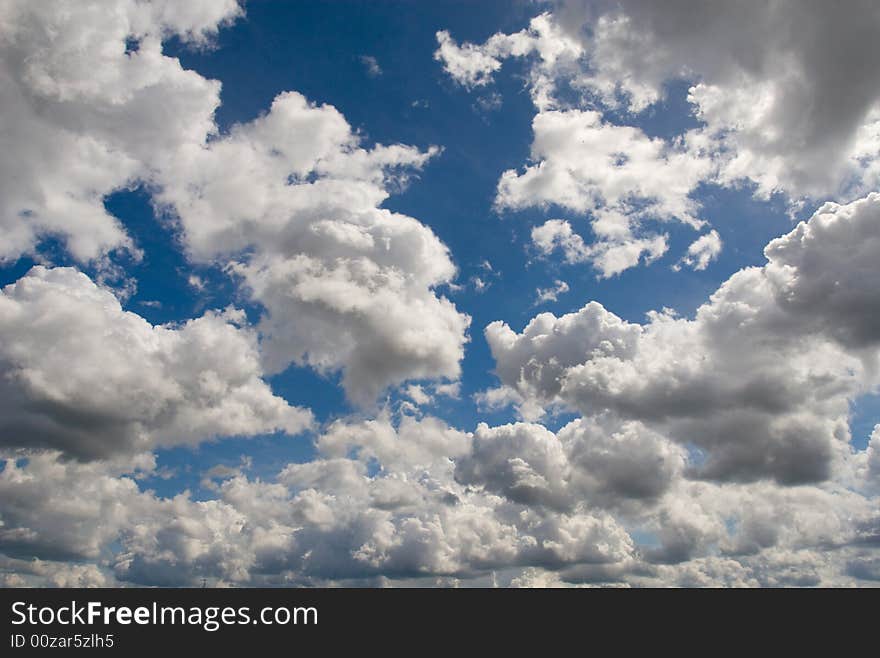 Cloud white sea in summer sky. Cloud white sea in summer sky