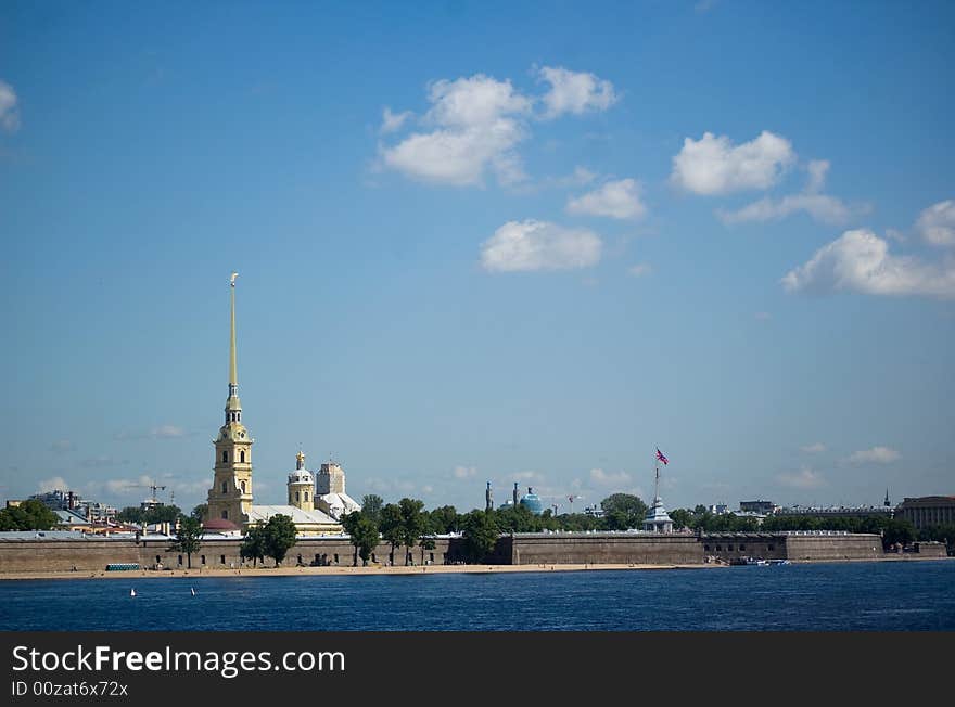 Saint-Petersburg view on The Peter and Paul Fortress. Saint-Petersburg view on The Peter and Paul Fortress