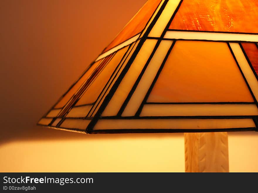 Stained glass lamp close-up