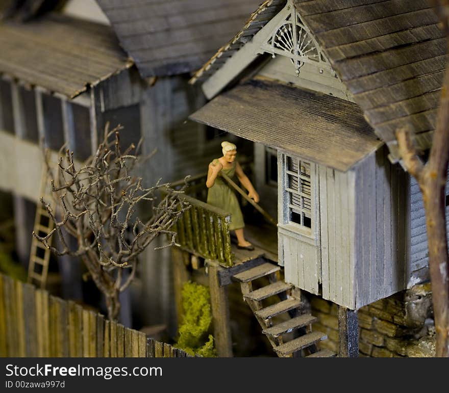 Coal Miners Wife Sweeping up. Coal Miners Wife Sweeping up.