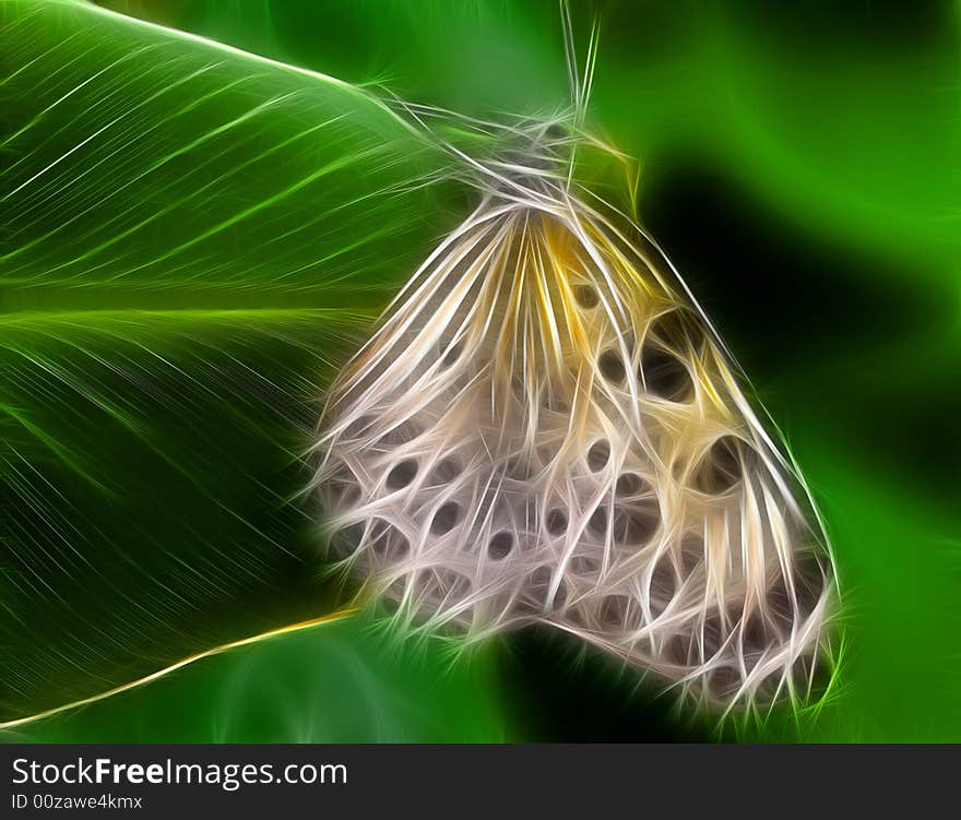 A colorful fractal - illustration of a abstract butterfly. A colorful fractal - illustration of a abstract butterfly