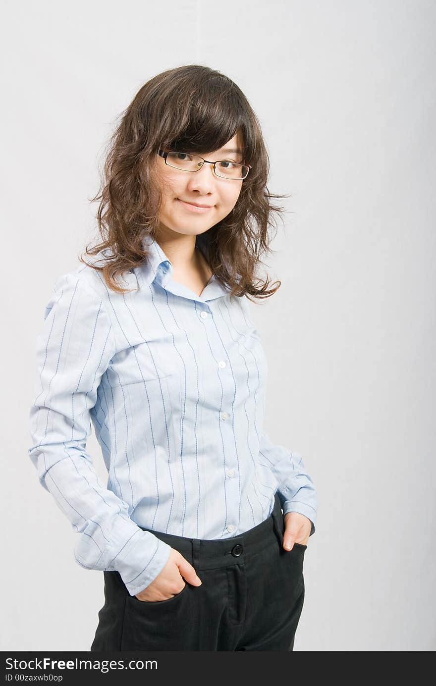 A portrait photo of a young office lady who is beautiful and confident. A portrait photo of a young office lady who is beautiful and confident.