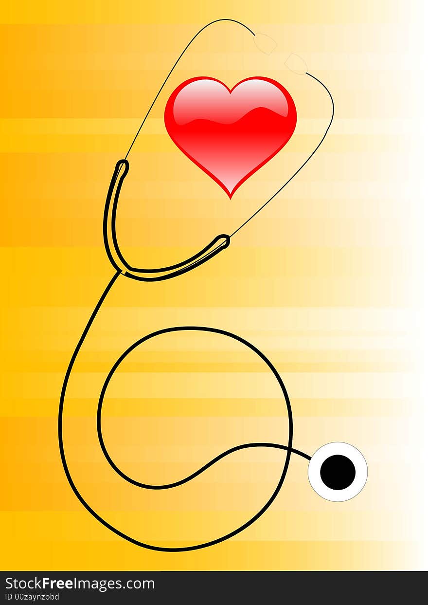 the stethoscope  on gradient background