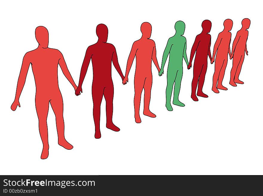 3d people - outsiders - isolated illustration - team (with vector eps format)