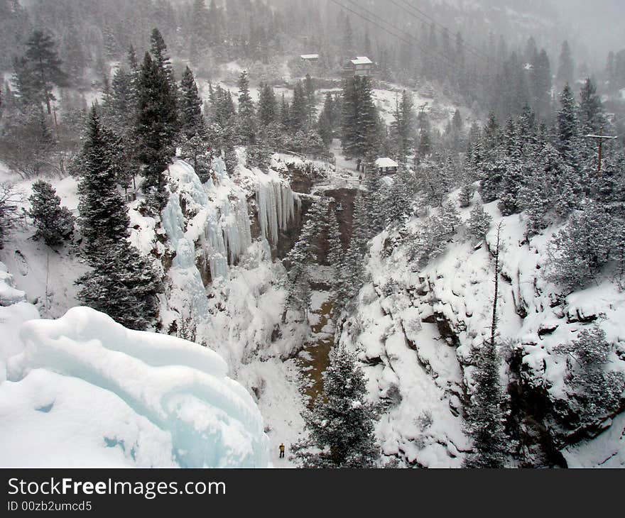 Ice climbing in Ouray, Colorado