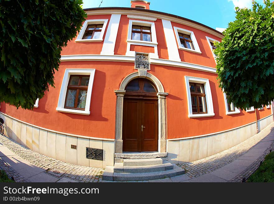 Monuments in Wroclaw, Poland (fisheye perspective)