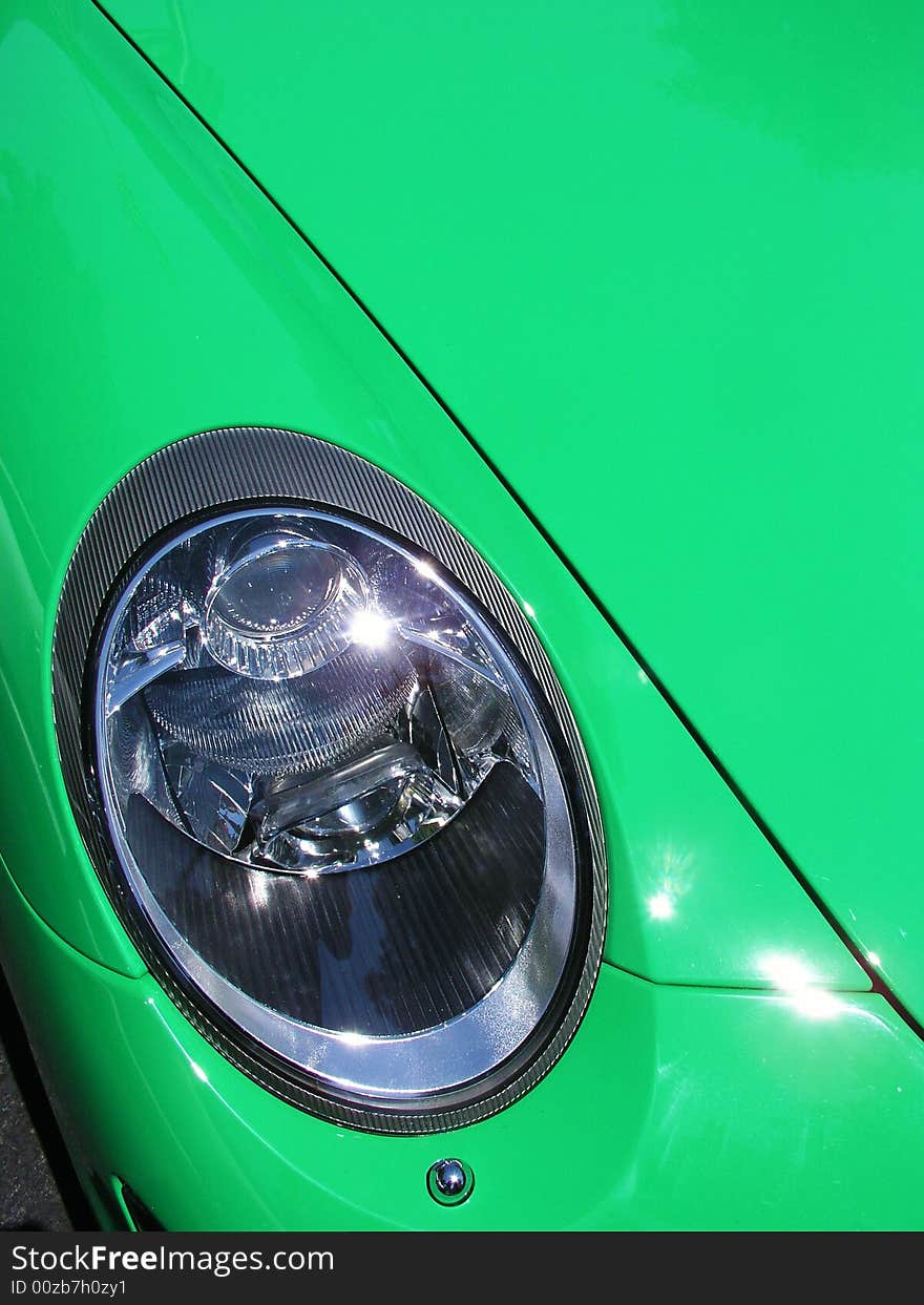 Right headlamp on a German sports car