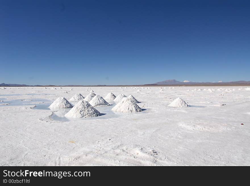 Collected Salt on Uyuni Saltplane