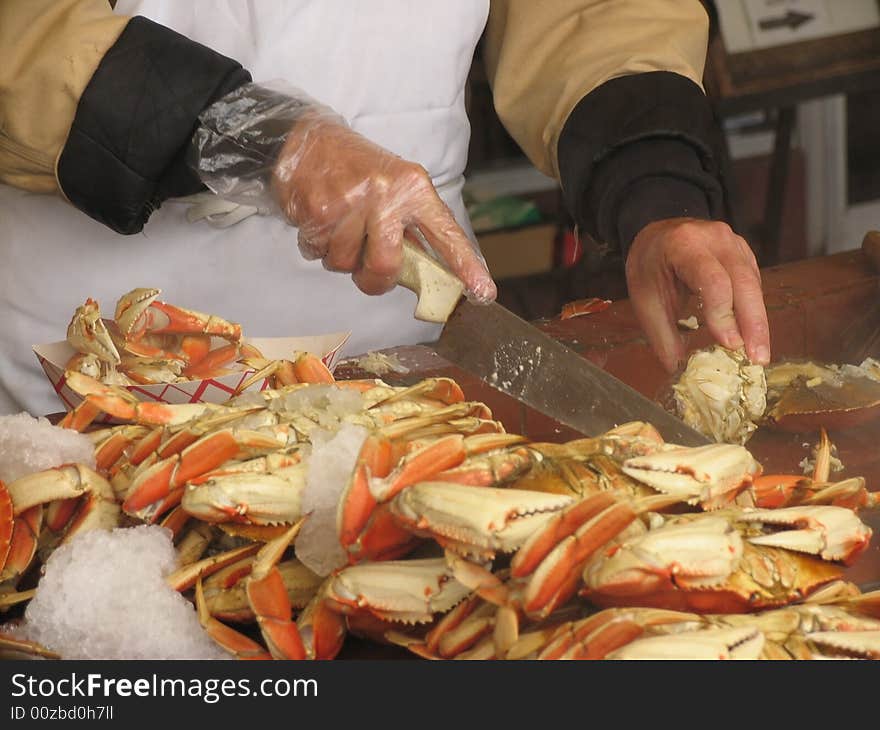 Cutting Crab Meat