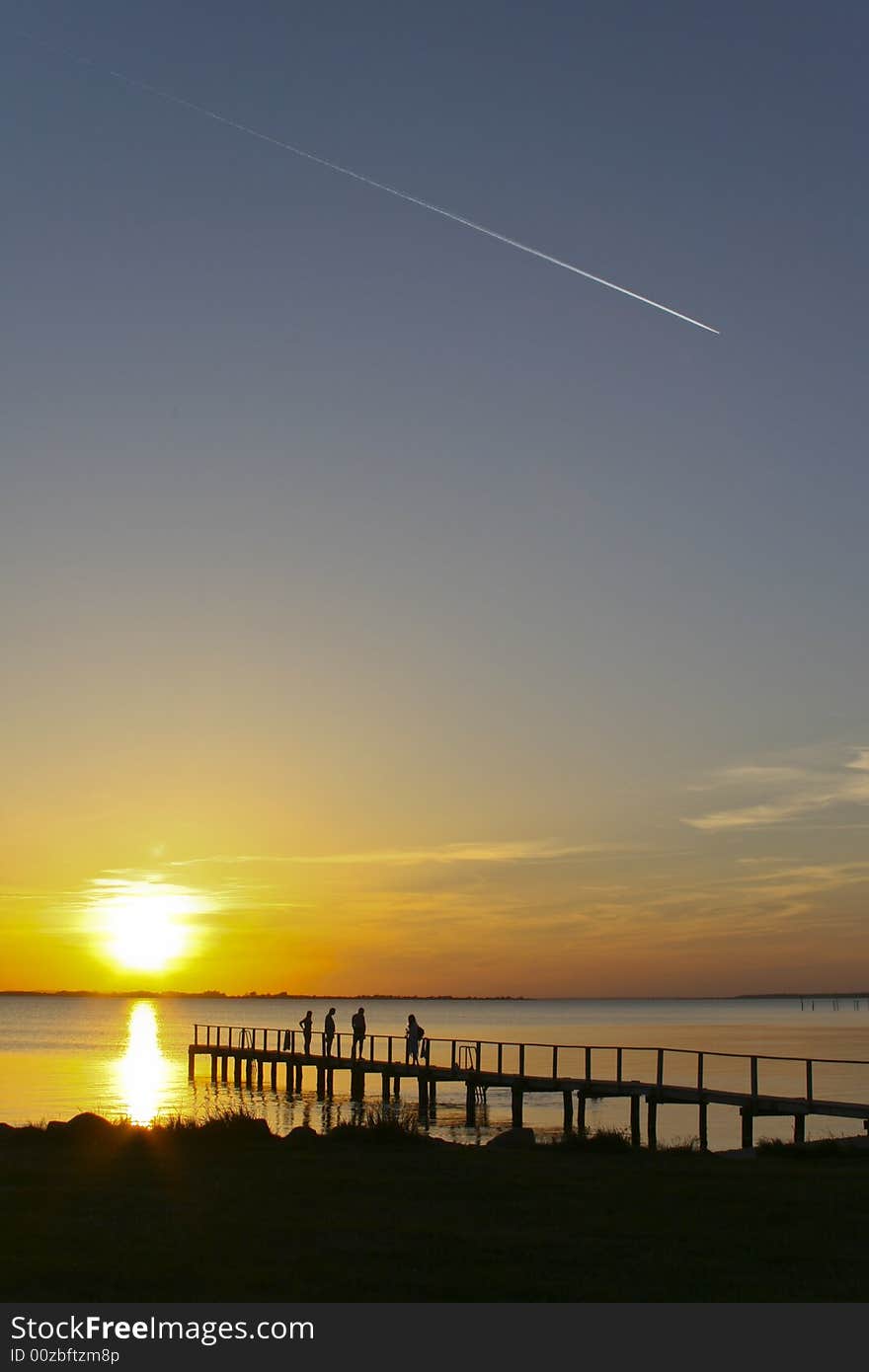 Airplane over the sea