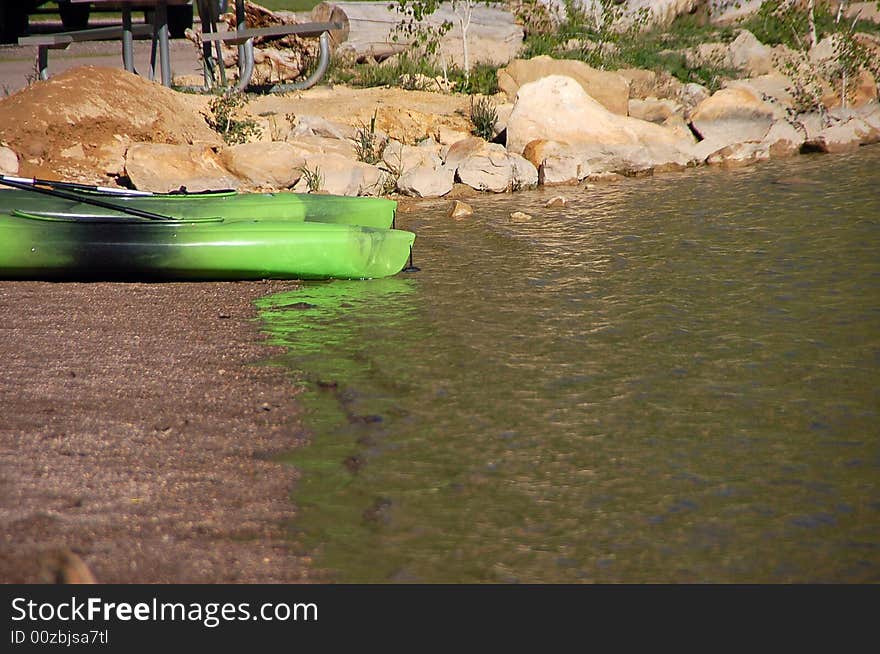 Canoes waiting to go out in the water again. After having a picnic.